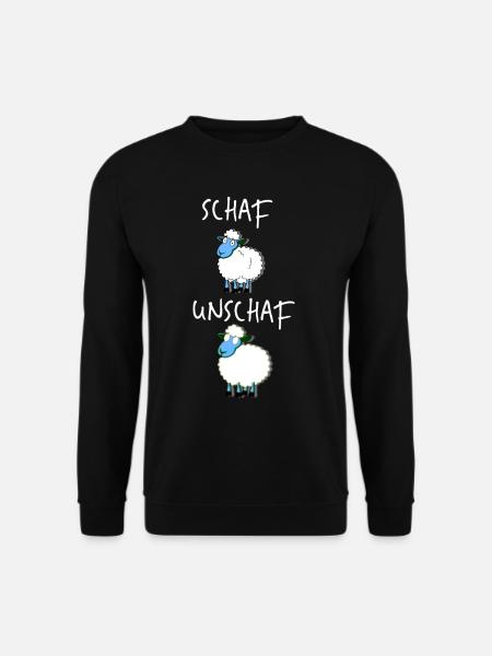 Schaf Unschaf Tier Lustig Geschenkidee - Unisex Pullover - Schwarz