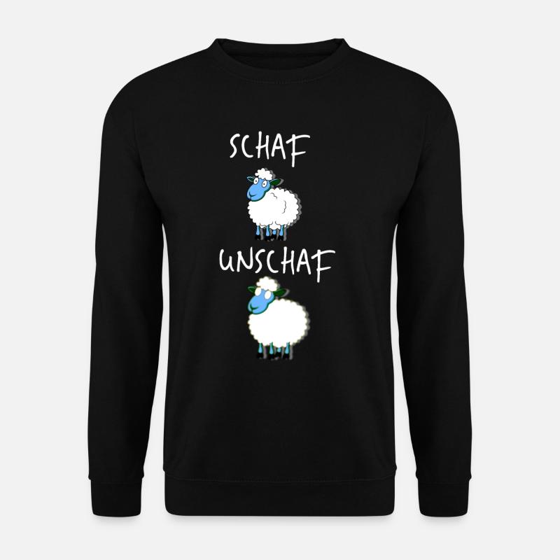 Schaf Unschaf Tier Lustig Geschenkidee - Unisex Pullover - Schwarz