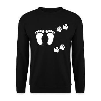 Chien humain meilleurs amis pieds cadeau - Sweat-shirt Unisexe - noir - Devant - Alina (178cm) & Michal (187cm)