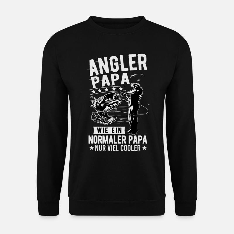 Angler Papa Angeln Vater Spruch Vatertag Geschenk - Unisex Pullover - Schwarz