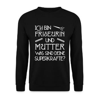 Friseurin Frisörin Friseur Geschenk Mutter - Unisex Pullover - Schwarz - Vorne - Alina (178cm) & Michal (187cm)
