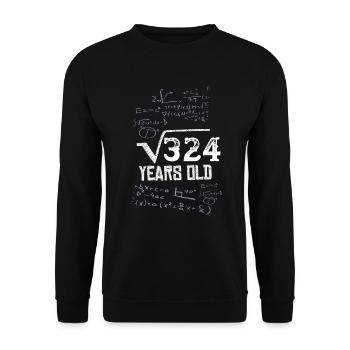18 anniversaire cadeau 18 ans de formule de maths - Sweat-shirt Unisexe - noir - Devant - Alina (178cm) & Michal (187cm)