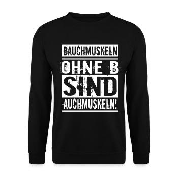 Bodybuilder Fitness Muskeln - Unisex Pullover - Schwarz - Vorne - Alina (178cm) & Michal (187cm)