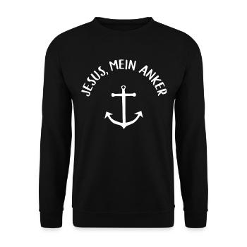 Jesus, mein Anker - Unisex Pullover - Schwarz - Vorne - Alina (178cm) & Michal (187cm)
