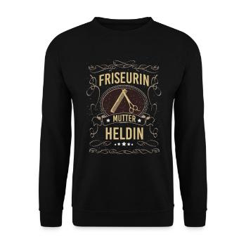 Hairdresser hairdresser mother stylist hairdresser - Unisex Sweatshirt - black - Front - Alina (178cm) & Michal (187cm)