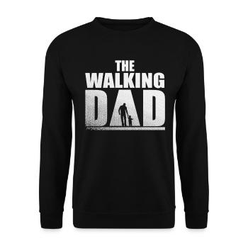 Fête des Pères, papa walking cadeau pour les futurs papas - Sweat-shirt Unisexe - noir - Devant - Alina (178cm) & Michal (187cm)