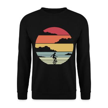 Design rétro monocycle monocycle - Sweat-shirt Unisexe - noir - Devant - Alina (178cm) & Michal (187cm)