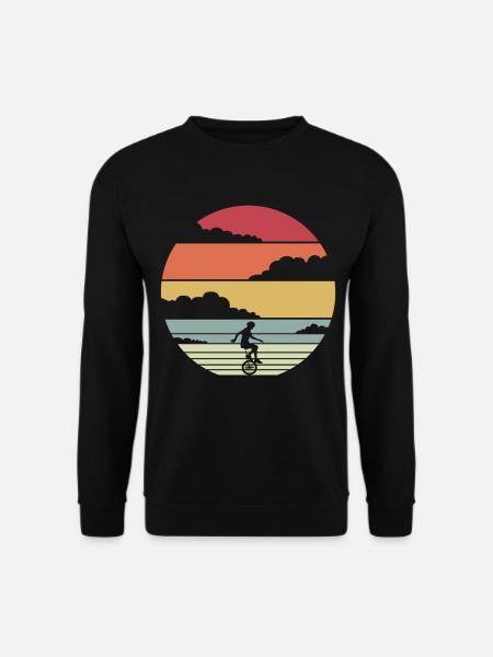 Einrad Einradfahrer Retro Design - Unisex Pullover - Schwarz
