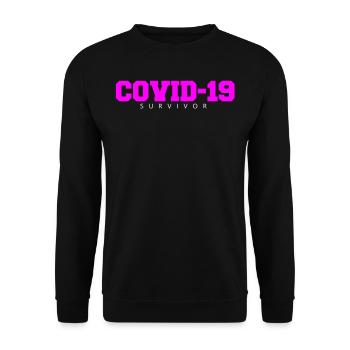 corona virus survivor - Unisex Sweatshirt - black - Front - Alina (178cm) & Michal (187cm)