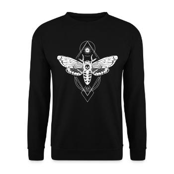Gothic Butterfly Celts Occult Satan Gift - Unisex Sweatshirt - black - Front - Alina (178cm) & Michal (187cm)