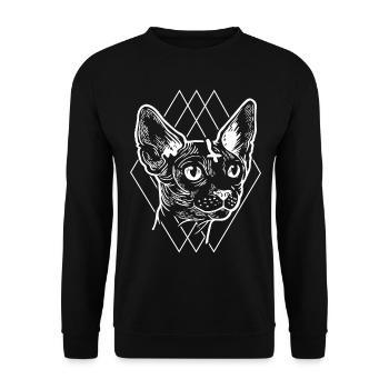 Cadeau rétro de chat gothique e-girl e-boy satan - Sweat-shirt Unisexe - noir - Devant - Alina (178cm) & Michal (187cm)