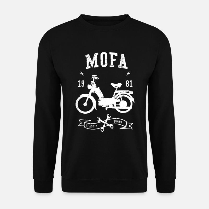 mofa biker moped Motorrad Strasse 2takt mofafahrer - Unisex Pullover - Schwarz