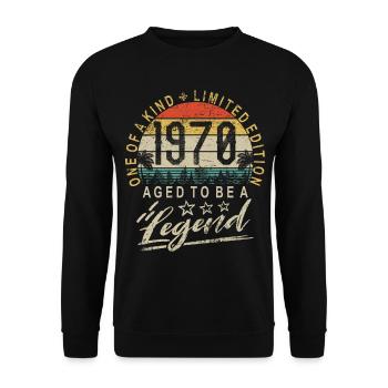 51. Geburtstag Jahrgang 1970 Legende Retro Vintage - Unisex Pullover - Schwarz - Vorne - Alina (178cm) & Michal (187cm)