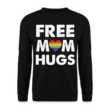 Maman câlins gratuits - Sweat-shirt Unisexe - noir - Devant - Alina (178cm) & Michal (187cm)