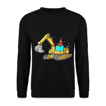 Bagger Geburtstag - Unisex Pullover - Schwarz - Vorne - Alina (178cm) & Michal (187cm)