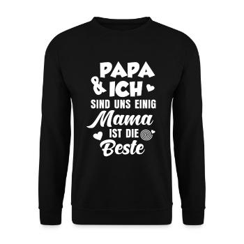 Papa Sohn Vater Vatertag - Unisex Pullover - Schwarz - Vorne - Alina (178cm) & Michal (187cm)