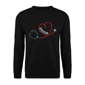 Stéthoscope Dog Doctor vétérinaire - Sweat-shirt Unisexe - noir - Devant - Alina (178cm) & Michal (187cm)