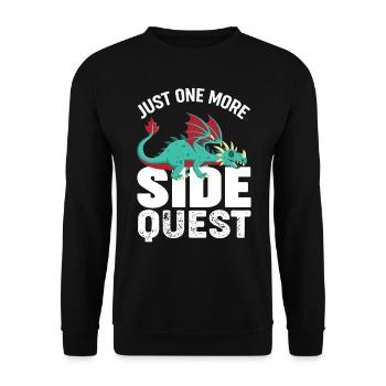 Lustiger Schlafender Drache Questing Humor RPG - Unisex Pullover - Schwarz - Vorne - Alina (178cm) & Michal (187cm)