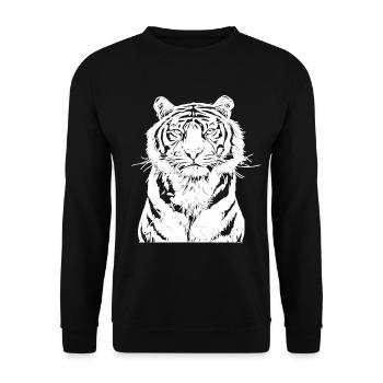 White Tiger - Unisex Sweatshirt - black - Front - Alina (178cm) & Michal (187cm)