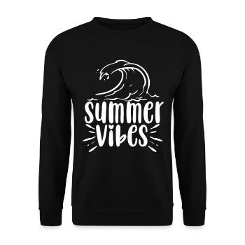 Summer Vibes Surfing - Unisex Pullover - Schwarz - Vorne - Alina (178cm) & Michal (187cm)