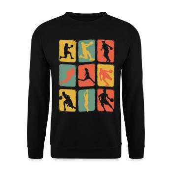 Basketball vintage retro - Unisex Sweatshirt - black - Front - Alina (178cm) & Michal (187cm)