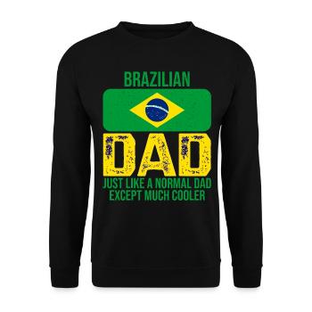 Brazilian father Brazil flag Father's Day - Unisex Sweatshirt - black - Front - Alina (178cm) & Michal (187cm)