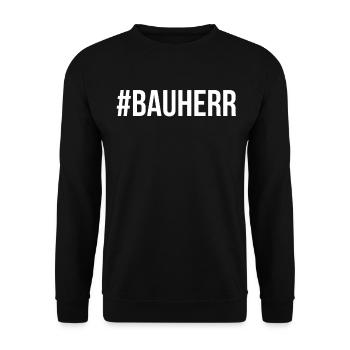 Bauherr Hausbau Richtfest Geschenk Baumeister - Unisex Pullover - Schwarz - Vorne - Alina (178cm) & Michal (187cm)