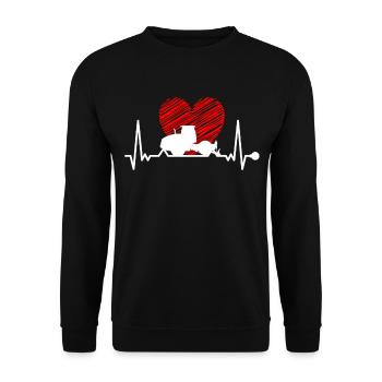 Road builder heartbeat - Unisex Sweatshirt - black - Front - Alina (178cm) & Michal (187cm)