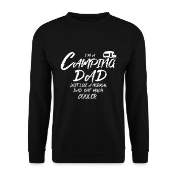 Camping Vater Camper Papa Geschenkidee - Unisex Pullover - Schwarz - Vorne - Alina (178cm) & Michal (187cm)