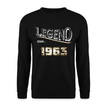 Legend since 1963 / Legende seit 1963 / legendär - Unisex Pullover - Schwarz - Vorne - Alina (178cm) & Michal (187cm)