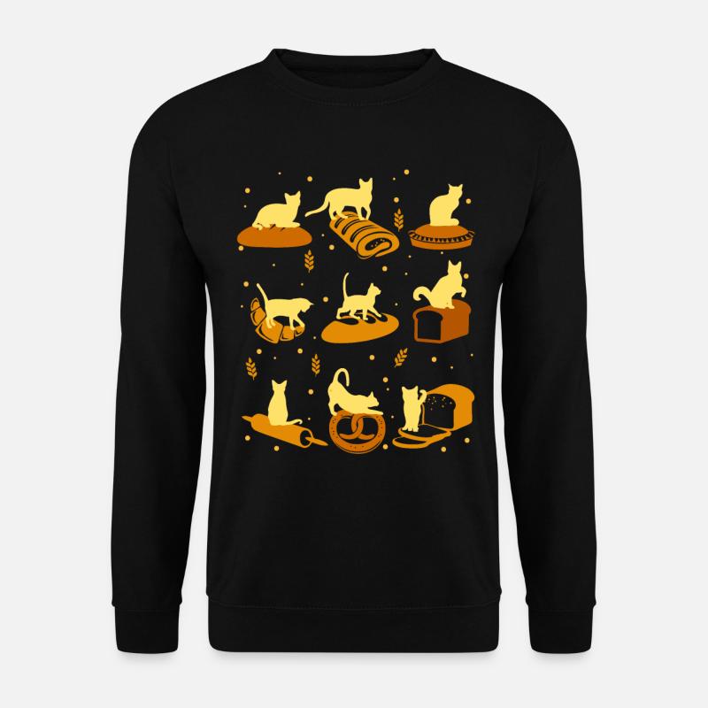 Bäcker-Brotgebäck Lustiges Katzenliebhaber-Geschen - Unisex Pullover - Schwarz