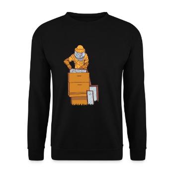 Imker Biene Honig - Unisex Pullover - Schwarz - Vorne - Alina (178cm) & Michal (187cm)