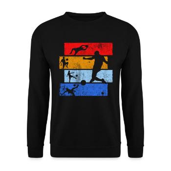 Joueur de football rétro club de football vintage - Sweat-shirt Unisexe - noir - Devant - Alina (178cm) & Michal (187cm)