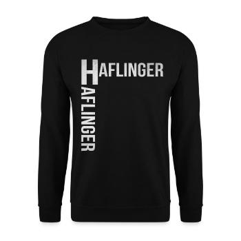 Haflinger Pferd Reiten Reitverein Pony Geschenk - Unisex Pullover - Schwarz - Vorne - Alina (178cm) & Michal (187cm)