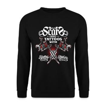 Tattoo Tattoo Tattoo Art Funny Gift - Unisex Sweatshirt - black - Front - Alina (178cm) & Michal (187cm)