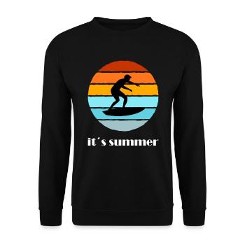 Surf, surf, planche de surf, planche à voile - Sweat-shirt Unisexe - noir - Devant - Alina (178cm) & Michal (187cm)