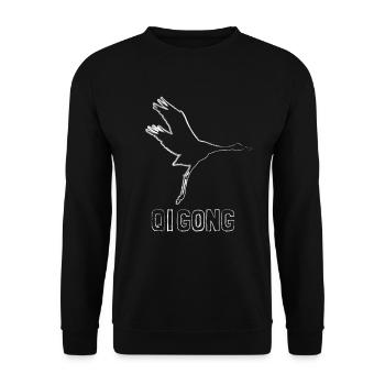 Qigong Qi Gong Tai Chi Thai Chigong Yoga - Unisex Pullover - Schwarz - Vorne - Alina (178cm) & Michal (187cm)