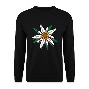 Alpen-Edelweiss design for climbing and mountain fans - Unisex Sweatshirt - black - Front - Alina (178cm) & Michal (187cm)