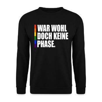 Keine Phase LGBT Gay Pride Coming Out CSD - Unisex Pullover - Schwarz - Vorne - Alina (178cm) & Michal (187cm)