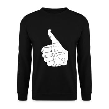 Idée de cadeau d'anniversaire ok doigt - Sweat-shirt Unisexe - noir - Devant - Alina (178cm) & Michal (187cm)