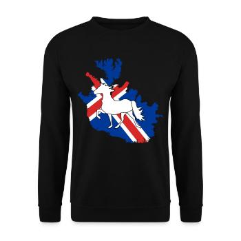 Icelandic horse Tölt Iceland saga Isi gift Icelanders - Unisex Sweatshirt - black - Front - Alina (178cm) & Michal (187cm)