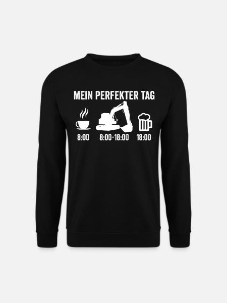 Bagger Bier Kaffee - Unisex Pullover - Schwarz