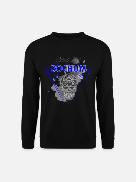Bochum Glück Auf Totenkopf Ruhrpott Geschenk - Unisex Pullover - Schwarz