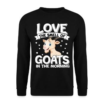 Bauernhof Ziege Landwirt Geschenk Goat Bäuerin - Unisex Pullover - Schwarz - Vorne - Alina (178cm) & Michal (187cm)