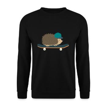 skateboard Skater Igel - Unisex Pullover - Schwarz - Vorne - Alina (178cm) & Michal (187cm)