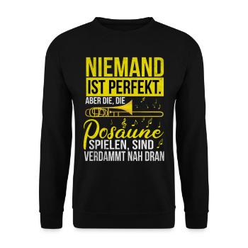Posaune - Unisex Pullover - Schwarz - Vorne - Alina (178cm) & Michal (187cm)
