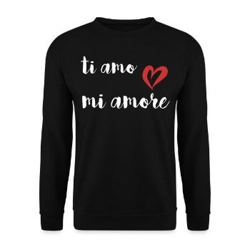 ti amo mi amore sarah - Unisex Pullover - Schwarz - Vorne - Alina (178cm) & Michal (187cm)