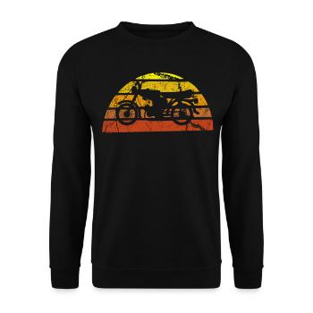 S51 Moped Oldtimer - Unisex Pullover - Schwarz - Vorne - Alina (178cm) & Michal (187cm)
