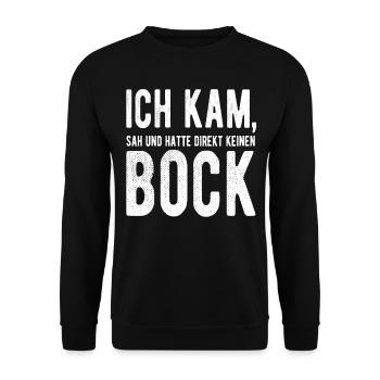 Provokantes Statement Motiv Sarkastischer Spruch - Unisex Pullover - Schwarz - Vorne - Alina (178cm) & Michal (187cm)