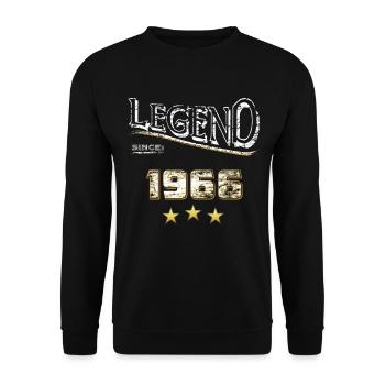 Legend since 1966 / Legende seit 1966 / legendär - Unisex Pullover - Schwarz - Vorne - Alina (178cm) & Michal (187cm)